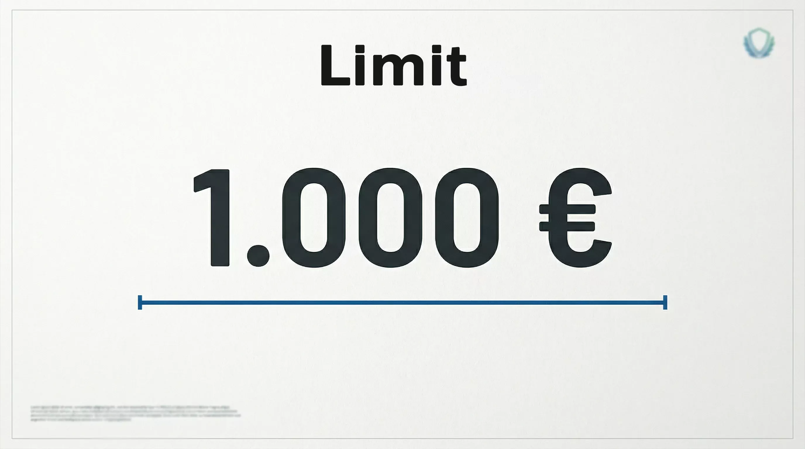 Symbolische Darstellung des 1000€-Limits mit Eurozeichen und Grenze