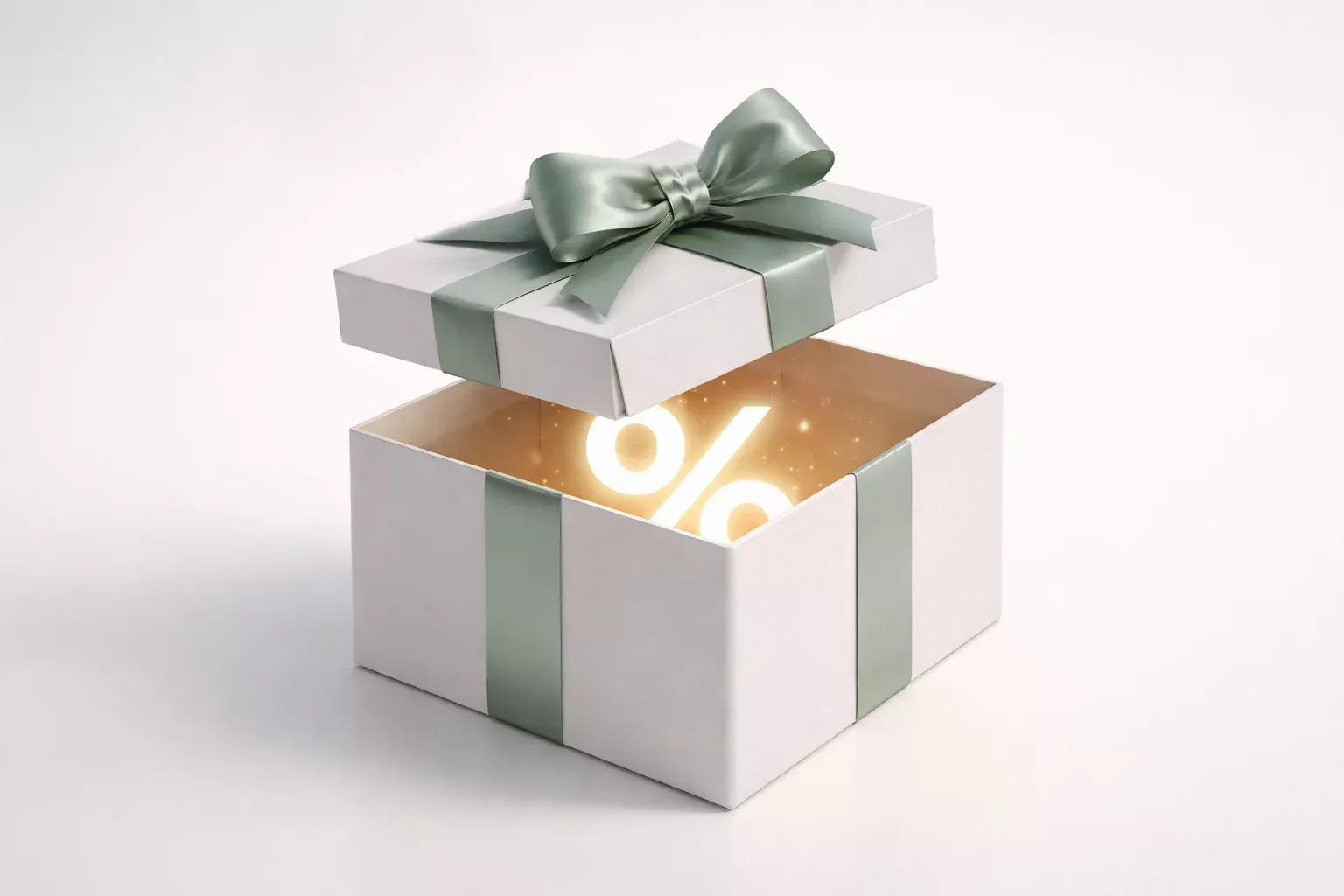 Geschenkbox mit Prozentzeichen symbolisiert Wettbonus-Angebote