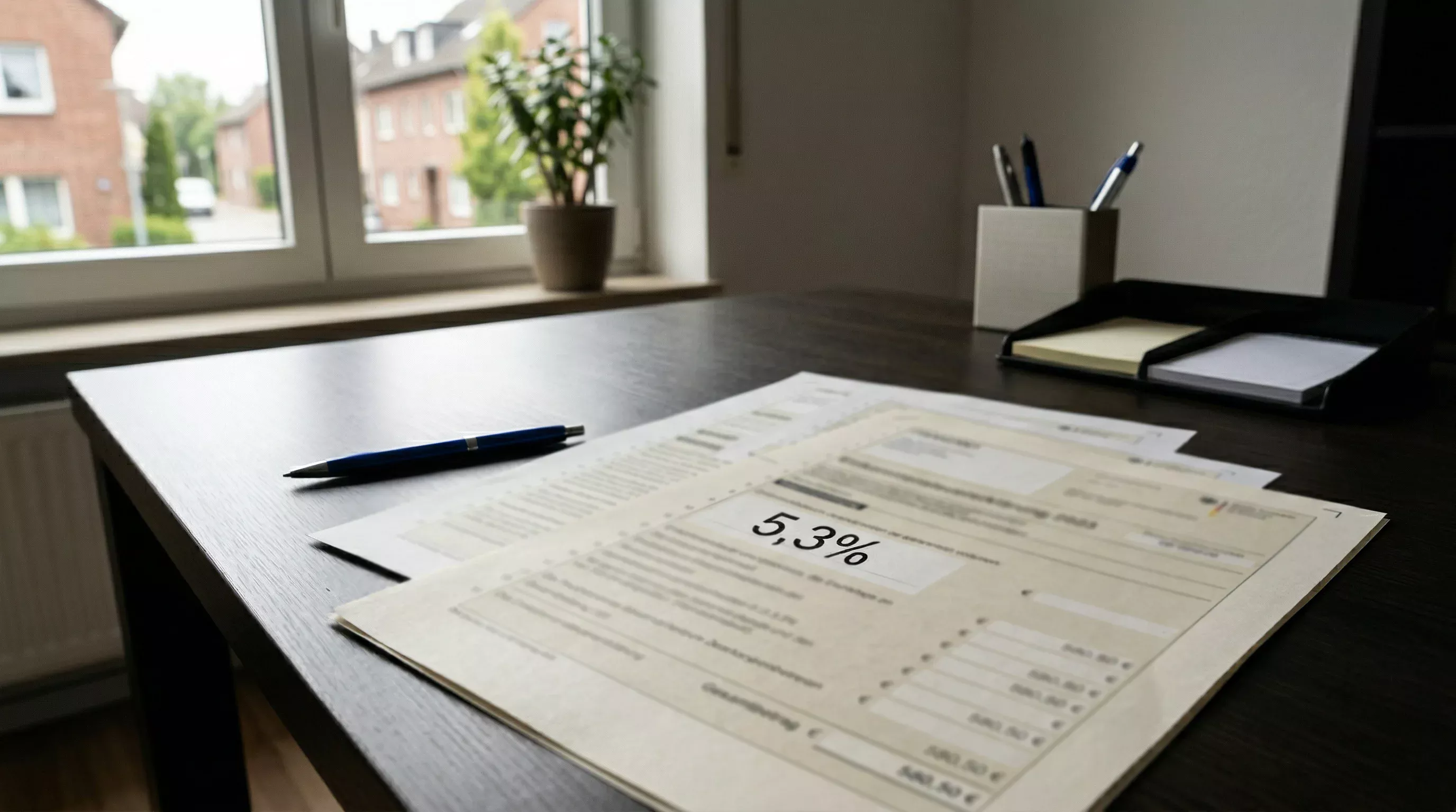 Deutsche Steuerdokumente und Eurozeichen symbolisieren Wettsteuer